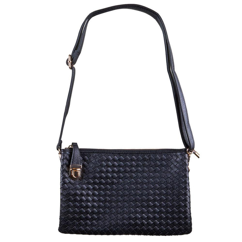 Large Black Woven Clutch