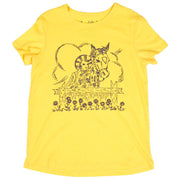 Girl's Yellow Cowgirl Print Tee Shirt