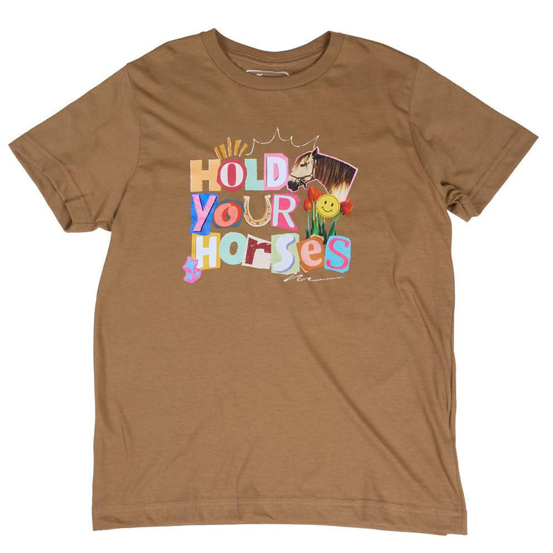 Girl's Brown Hold Your Horses Tee Shirt