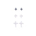 Silver 3-Piece Cross Earring Set