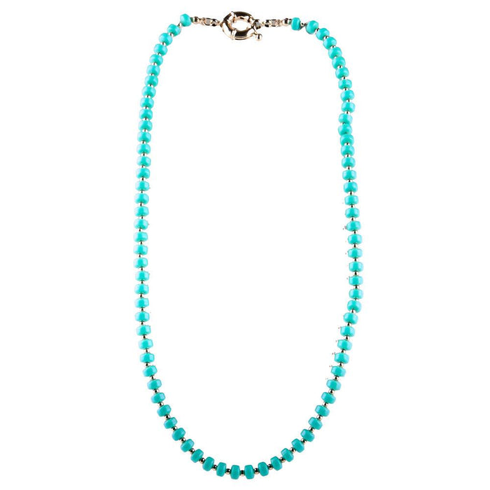 Gold & Turquoise Beaded Necklace