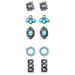 Silver 5-Piece Western Earring Set