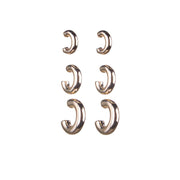 Gold 3-Piece Hoop Earring Set