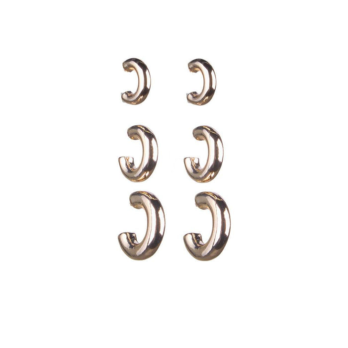 Gold 3-Piece Hoop Earring Set