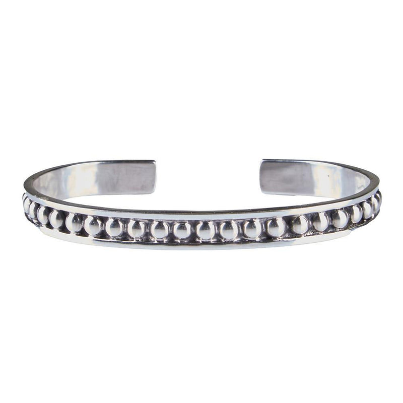 Sterling Thin Raised Dot Cuff
