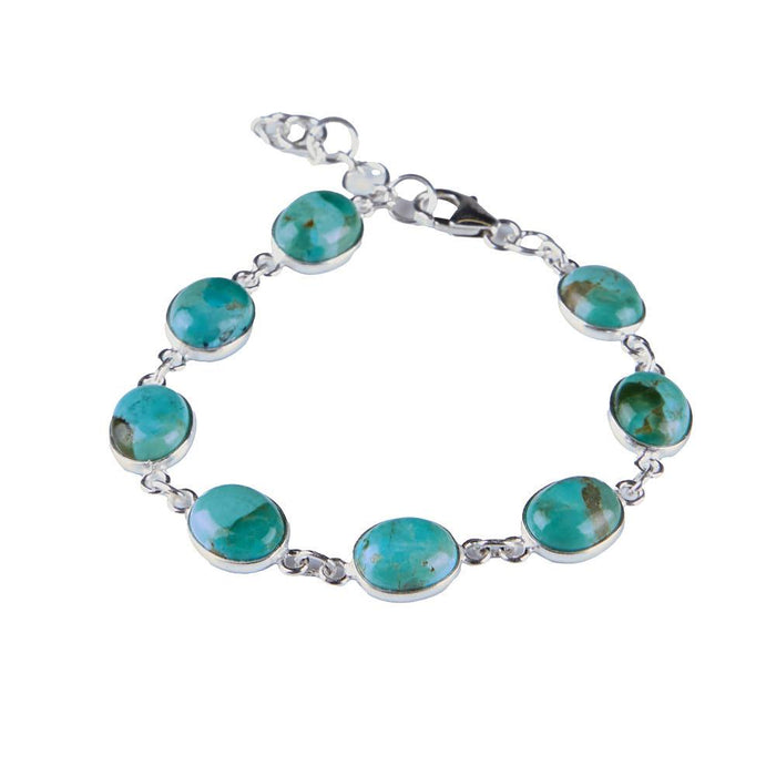 Sterling Turquoise Chain Bracelet