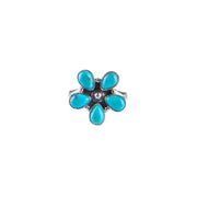 Sterling Turquoise Cluster Ring