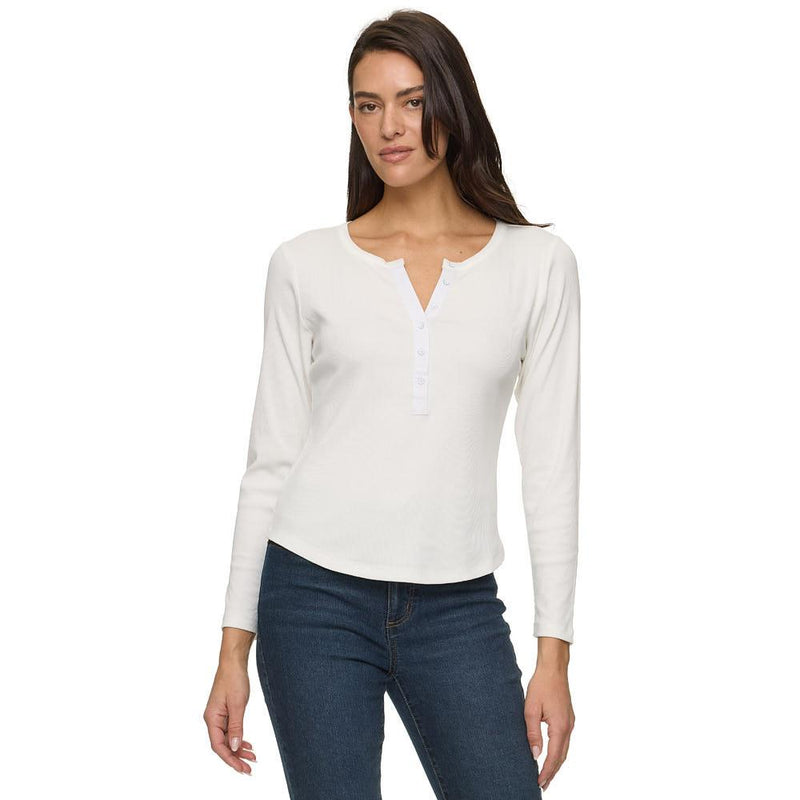 Women's White Denning Henley