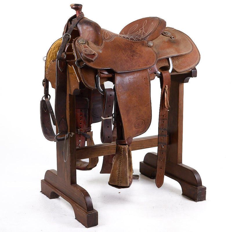 Used 14in Roughout Calf Roping Saddle