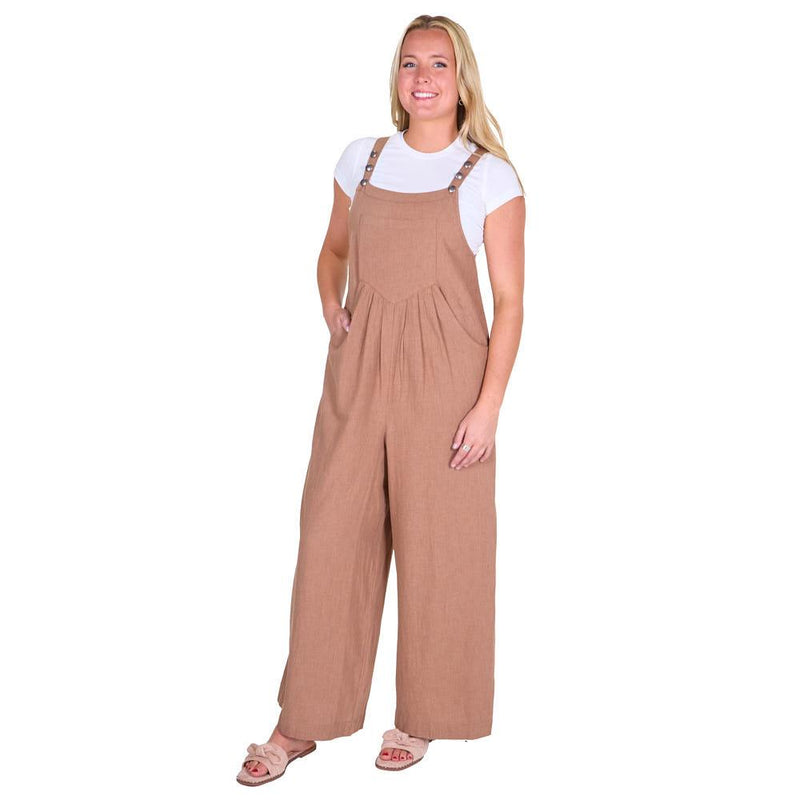Women's Brown Woven Jumpsuit