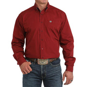 Men's Burgundy Solid Shirt