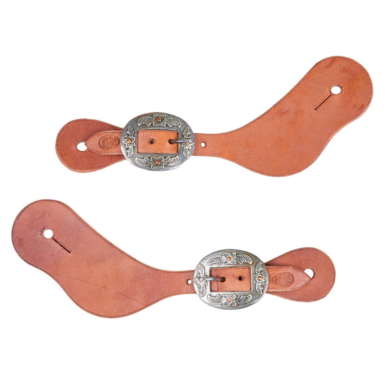 Ladies Floral Cart Buckle Dove Wing Spur Straps