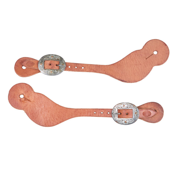 Men's Floral Cart Buckle Dove Wing Spur Straps