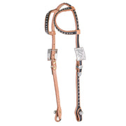 Black Inlay Double Ear Show Headstall