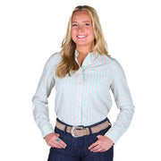 Women's Sage & Pink Wallpaper Long Sleeve Shirt