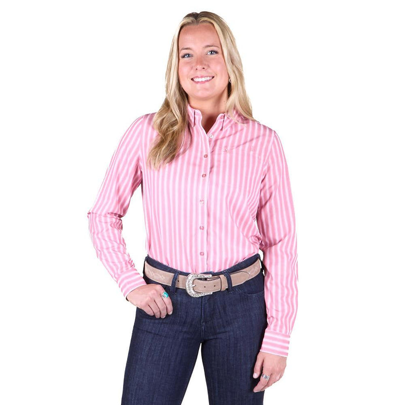 Women's Rose & Mauve Striped Long Sleeve Shirt