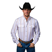 Men's Cream Tristan Long Sleeve Snap Shirt