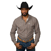 Men's Brown Clark Long Sleeve Snap Shirt