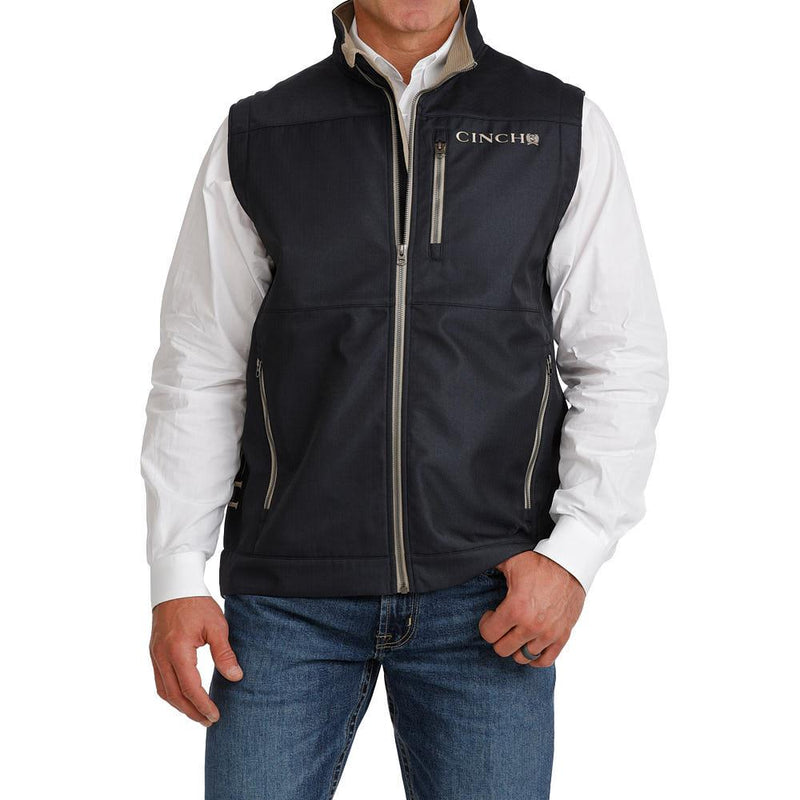 Men's Textured Navy Bonded Vest