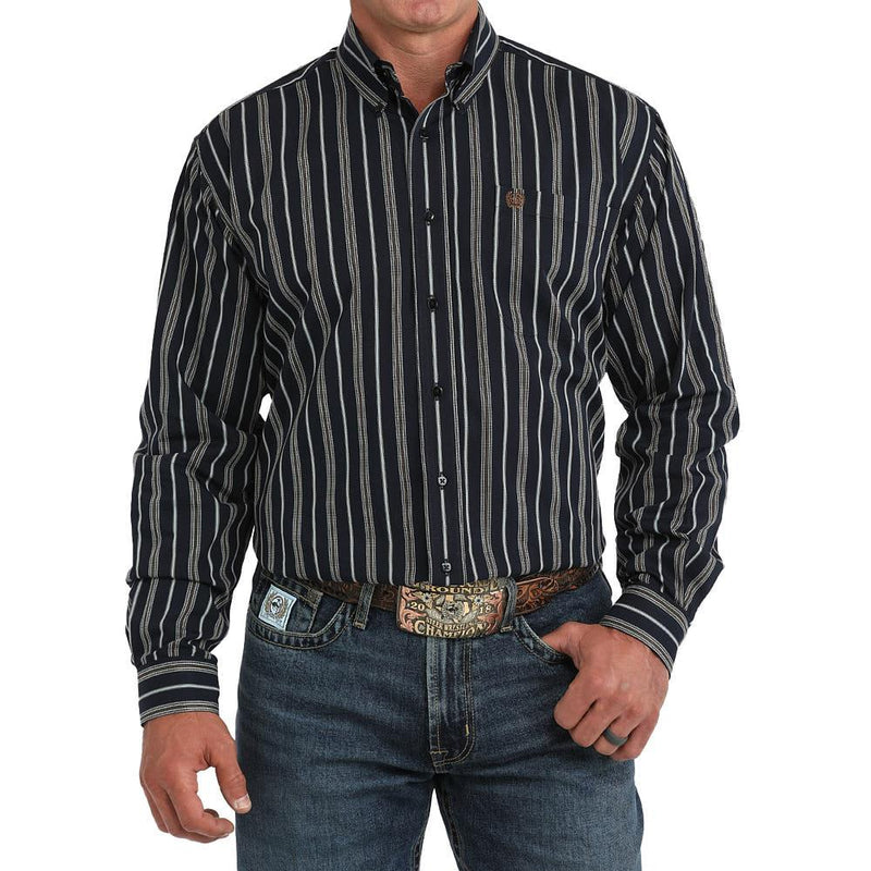 Men's Navy Striped Shirt