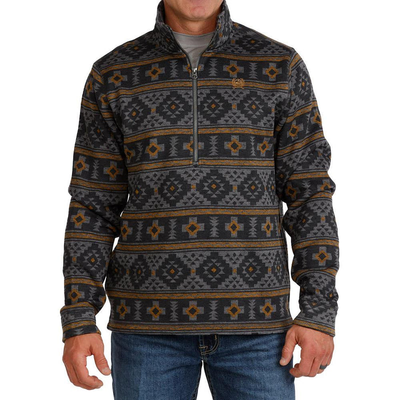Men's Charcoal Printed Pullover