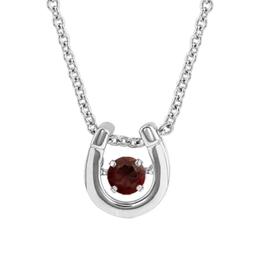 January Birthstone Horseshoe Necklace