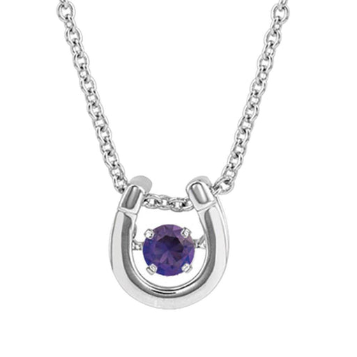 February Birthstone Horseshoe Necklace