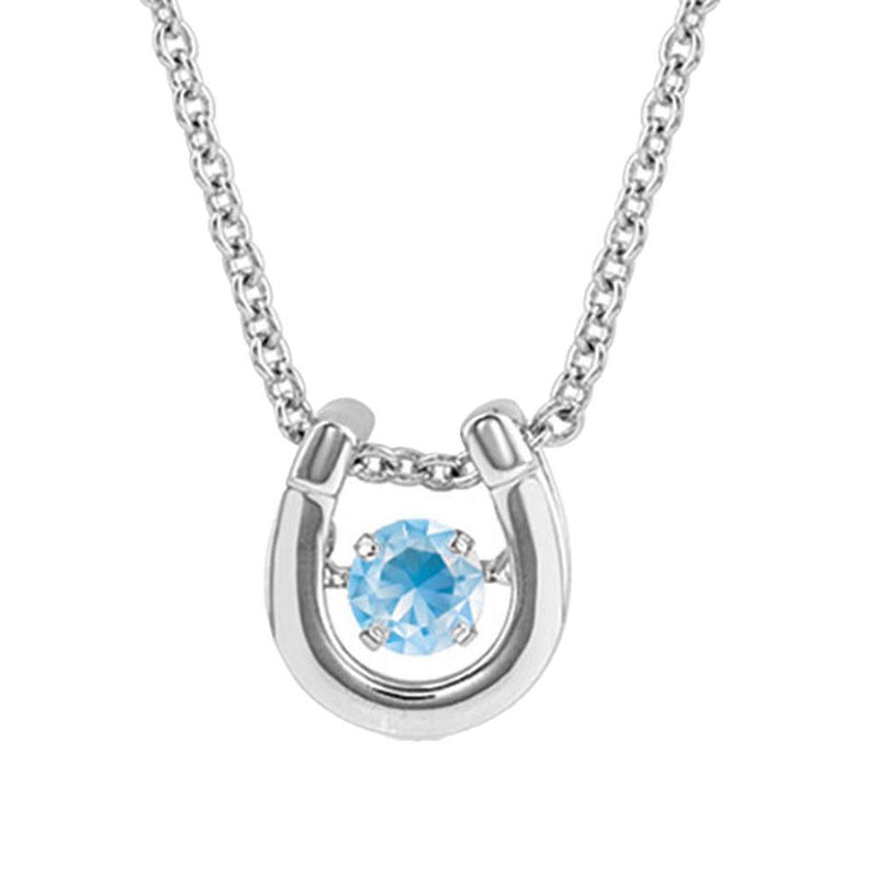 March Birthstone Horseshoe Necklace