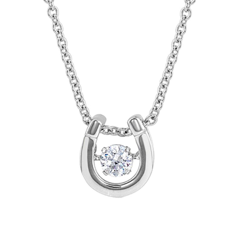 April Birthstone Horseshoe Necklace