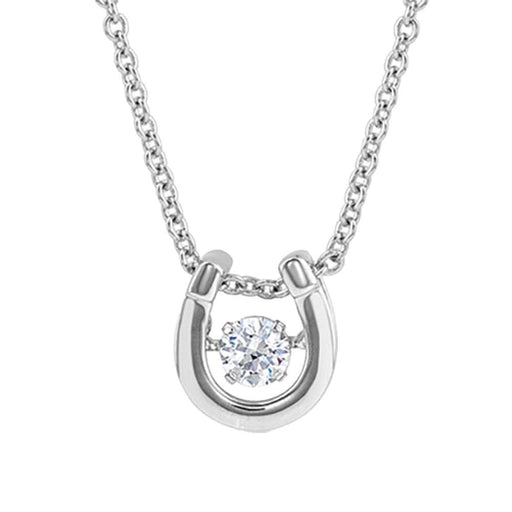 April Birthstone Horseshoe Necklace