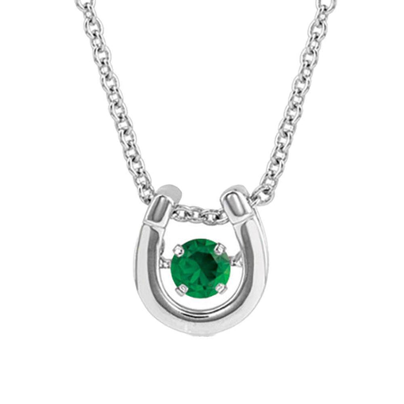 May Birthstone Horseshoe Necklace