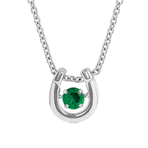 May Birthstone Horseshoe Necklace