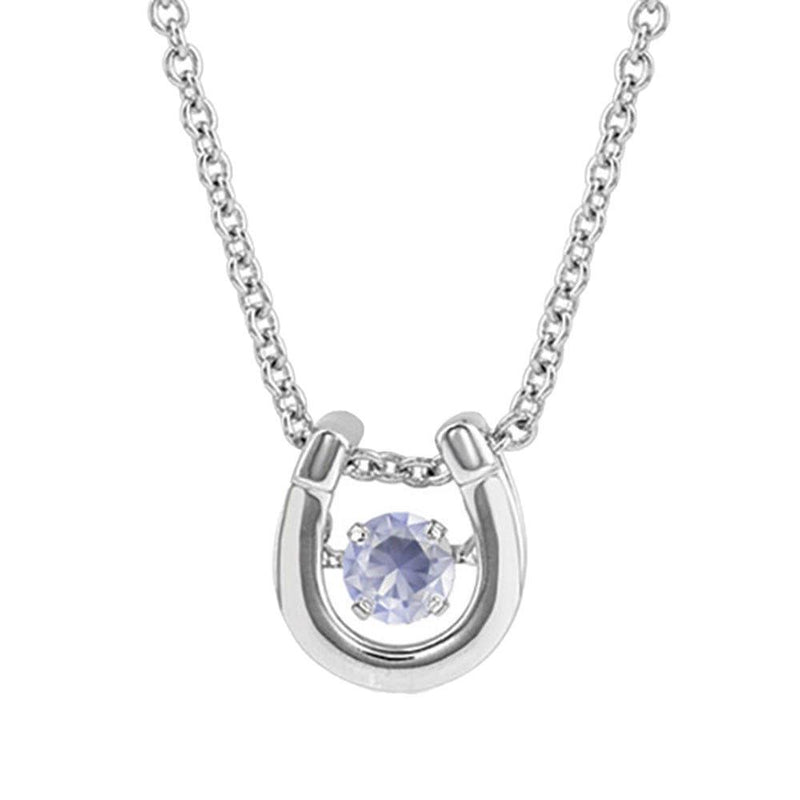 June Birthstone Horseshoe Necklace