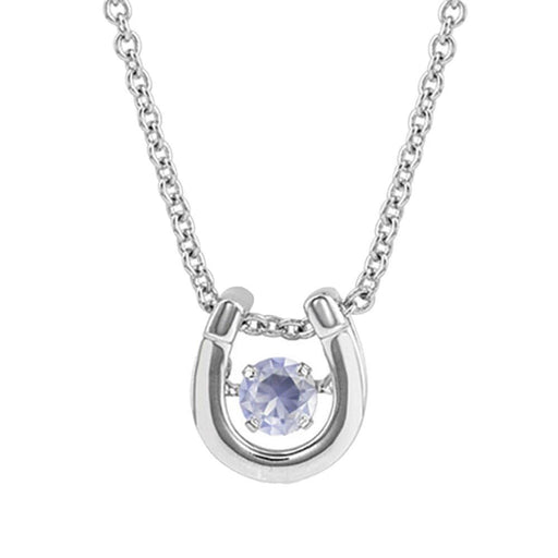 June Birthstone Horseshoe Necklace