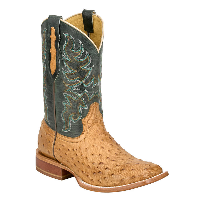 Men's Blaine Requill Umber Ostrich Print Vamp 11in Forest Green Goat