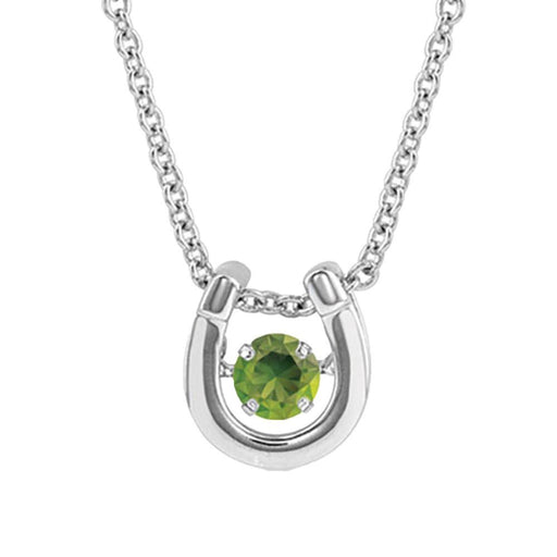 August Birthstone Horseshoe Necklace