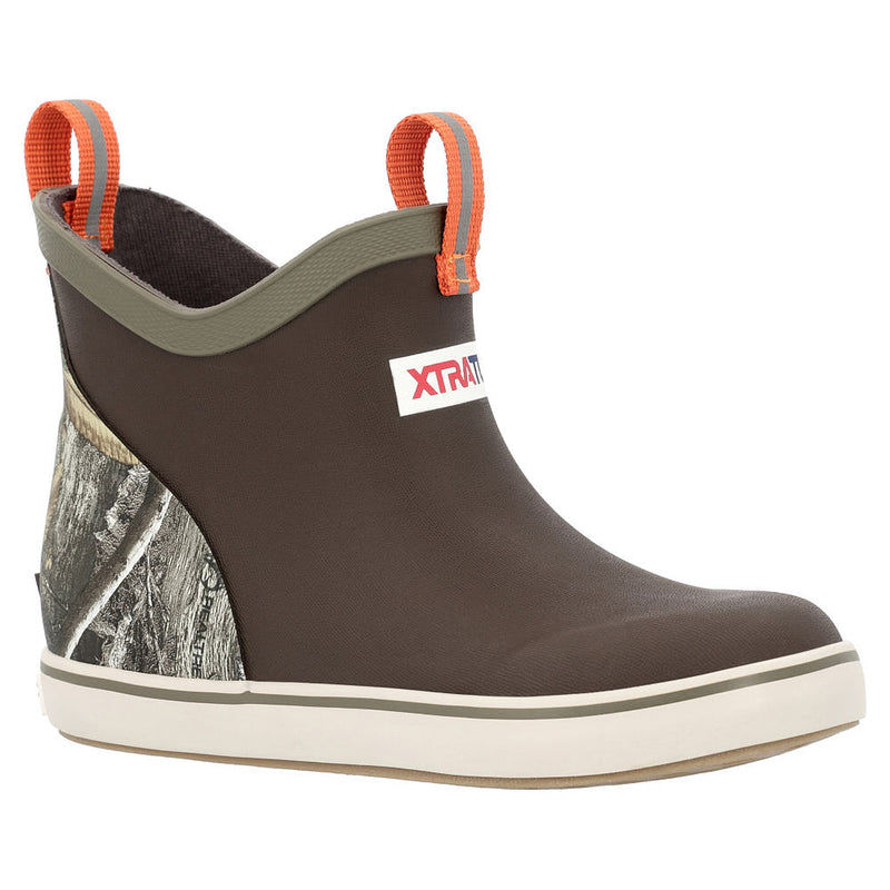 Kid's Dark Brown and Realtree Edge Ankle Deck Boot
