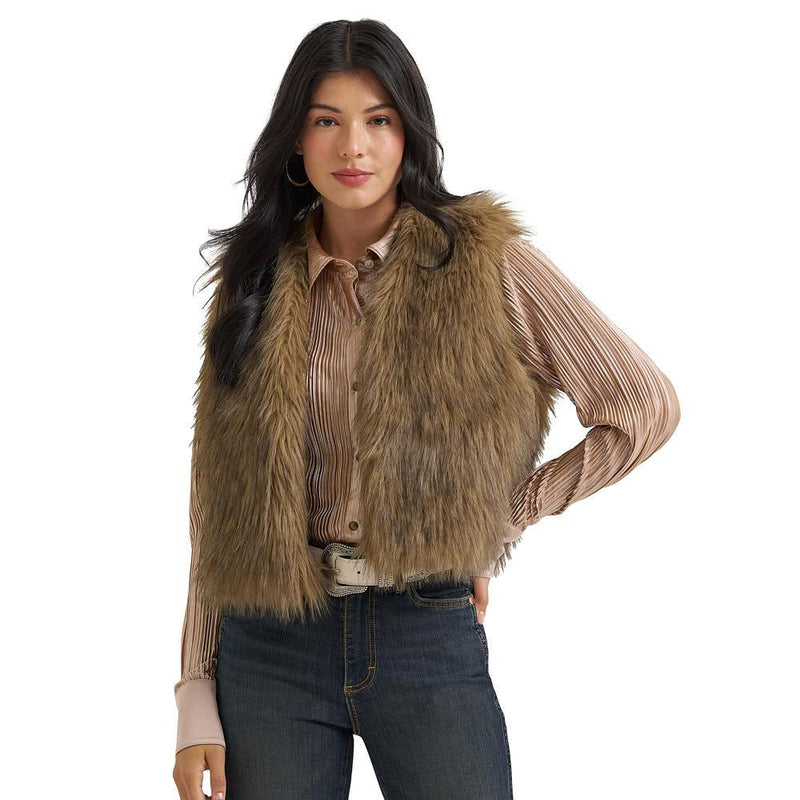 Women's Lainey Wilson Brown Fur Vest