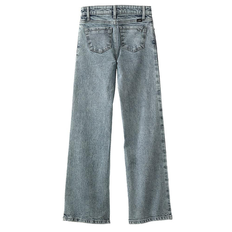 Girl's Stonewash Wide Leg Jean