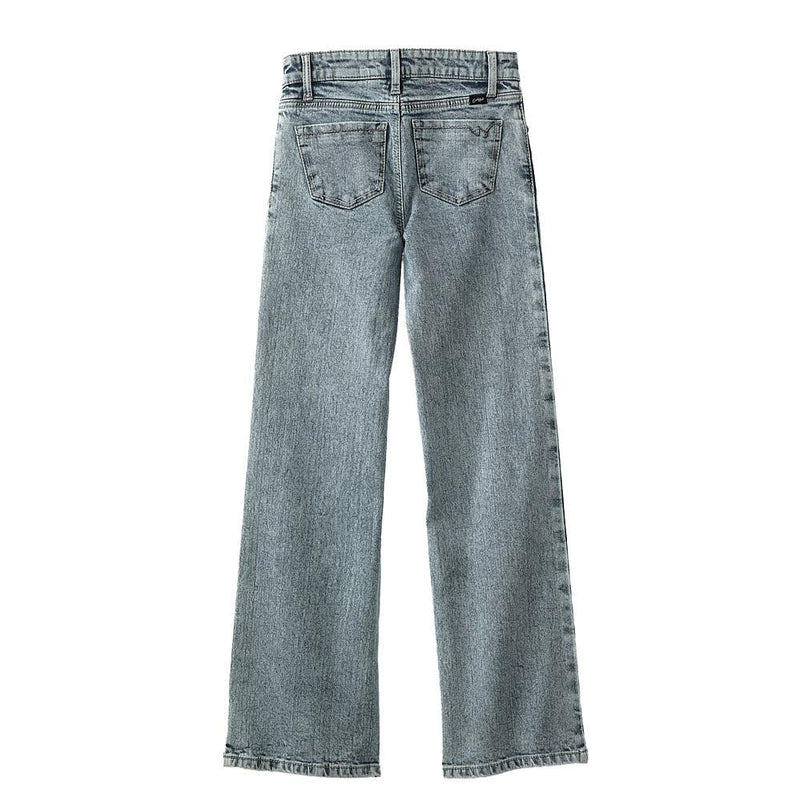 Girl's Stonewash Wide Leg Jeans
