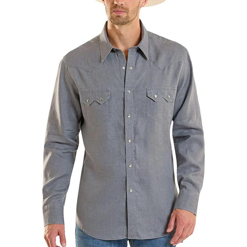 Men's Slate Linen Shirt