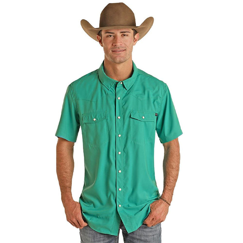Men's Emerald Solid Tek Western Shirt