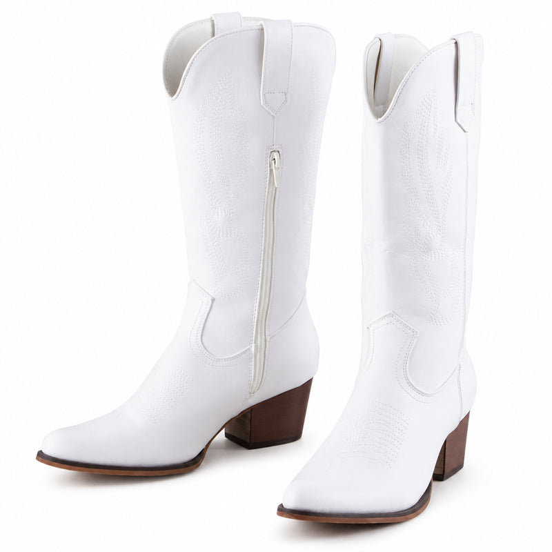 Womens White Nettie Boots