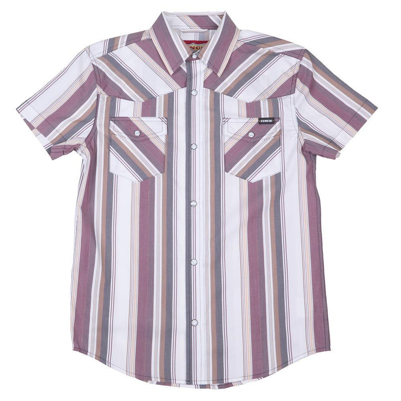 Boy's White Striped Shirt