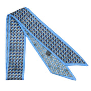 Blue Basket Weave Style Twilly