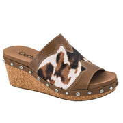 Women's Actin Up Cow Combo Wedge Sandal