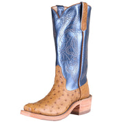 Women's Ride Ready Antique Full Quill Ostrich Vamp 13in Regal Blue Lustre Top Boot