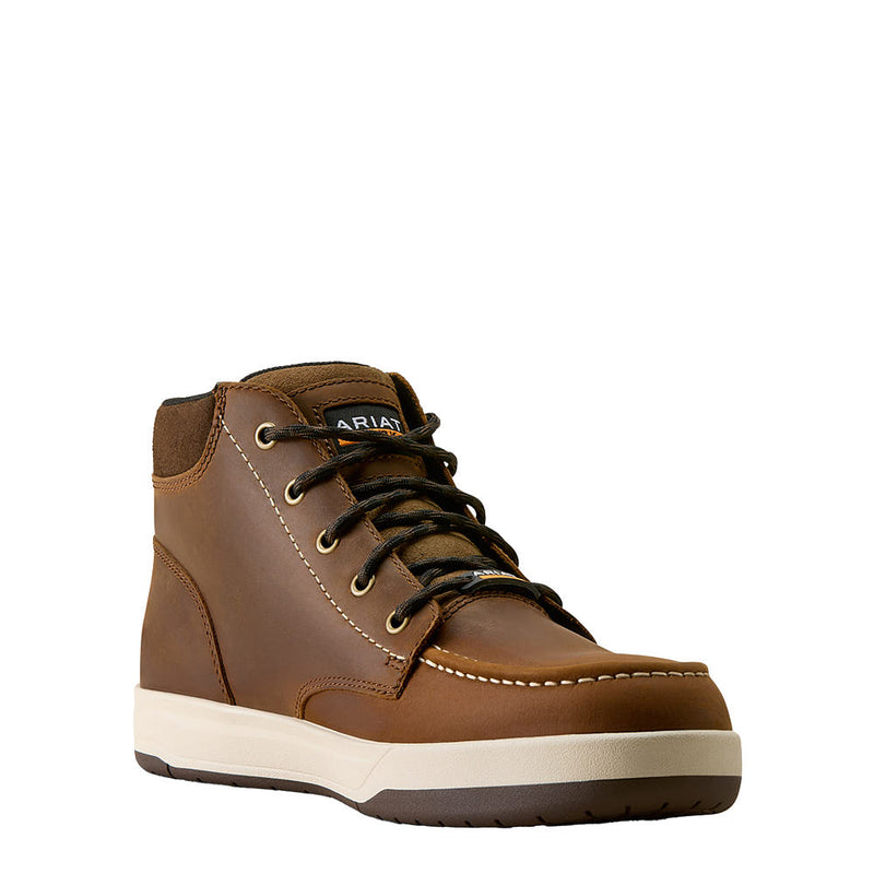 Men's Outmatch Distressed Brown Mid Composite Moc Toe Work Shoe