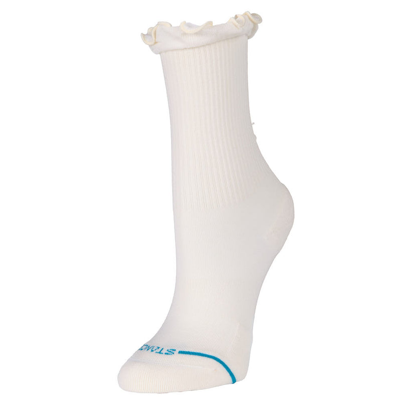 Kid's Ivory Ruffle Icon Crew Socks