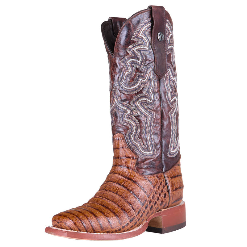Women's Cognac Caiman Belly Print Vamp 12in Cognac Top